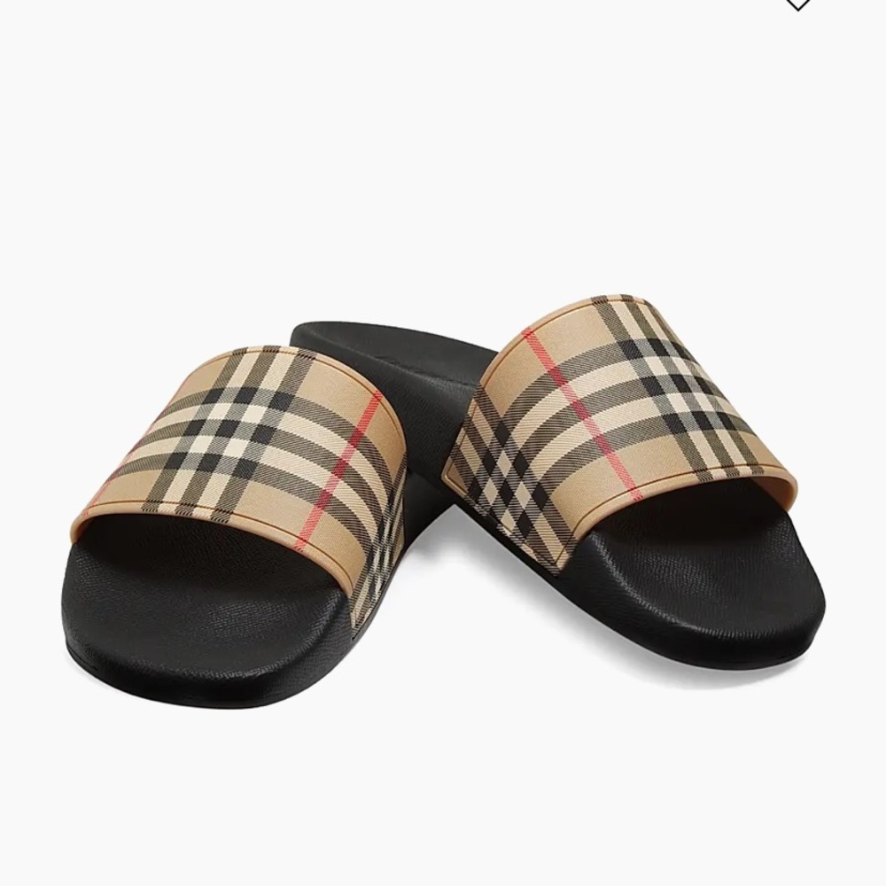 Burberry Furley Check Slide Sandals